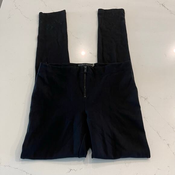alice + olivia Front Zip Black Leggings size 4 - Picture 4 of 10